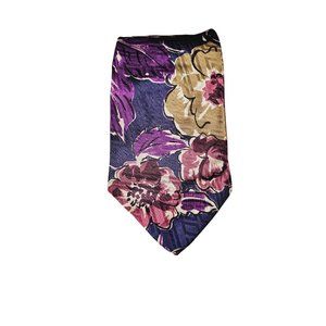 XMI Peter's clothiers Silk Tie‎ floral print purple Vintage